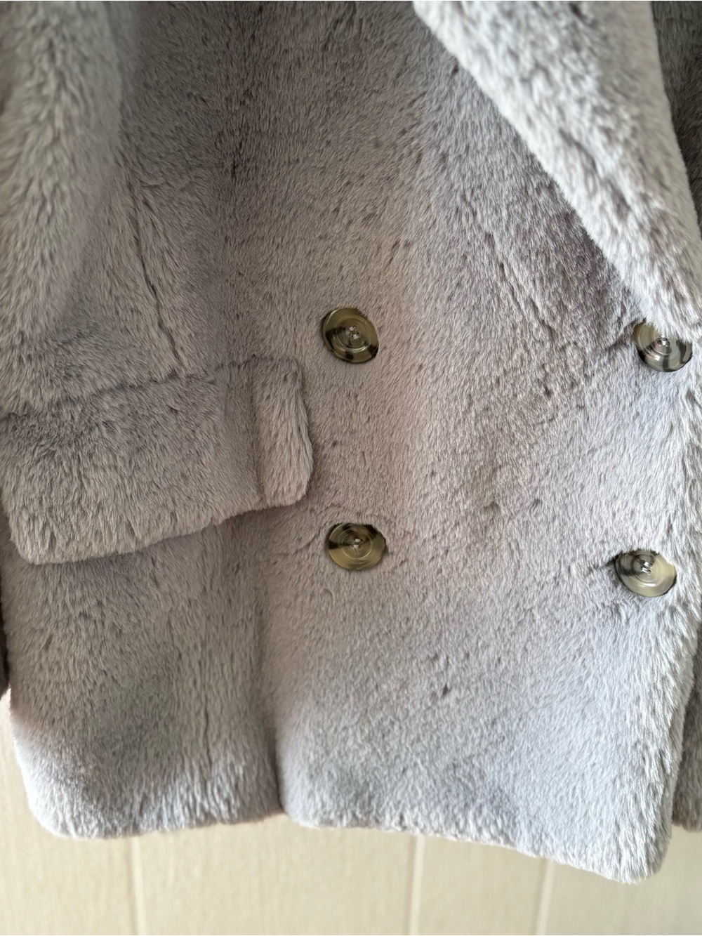 Free People Plush Faux Fur Teddy Jacket in Light Grey - Picture 4 of 6